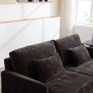 Mid Century Modern Fabric Loveseat Sofa, 2 Seat Upholstered Couch