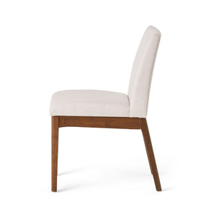 5 Piece Dining Set With Table And Upholstered Chairs - Light Beige / Walnut