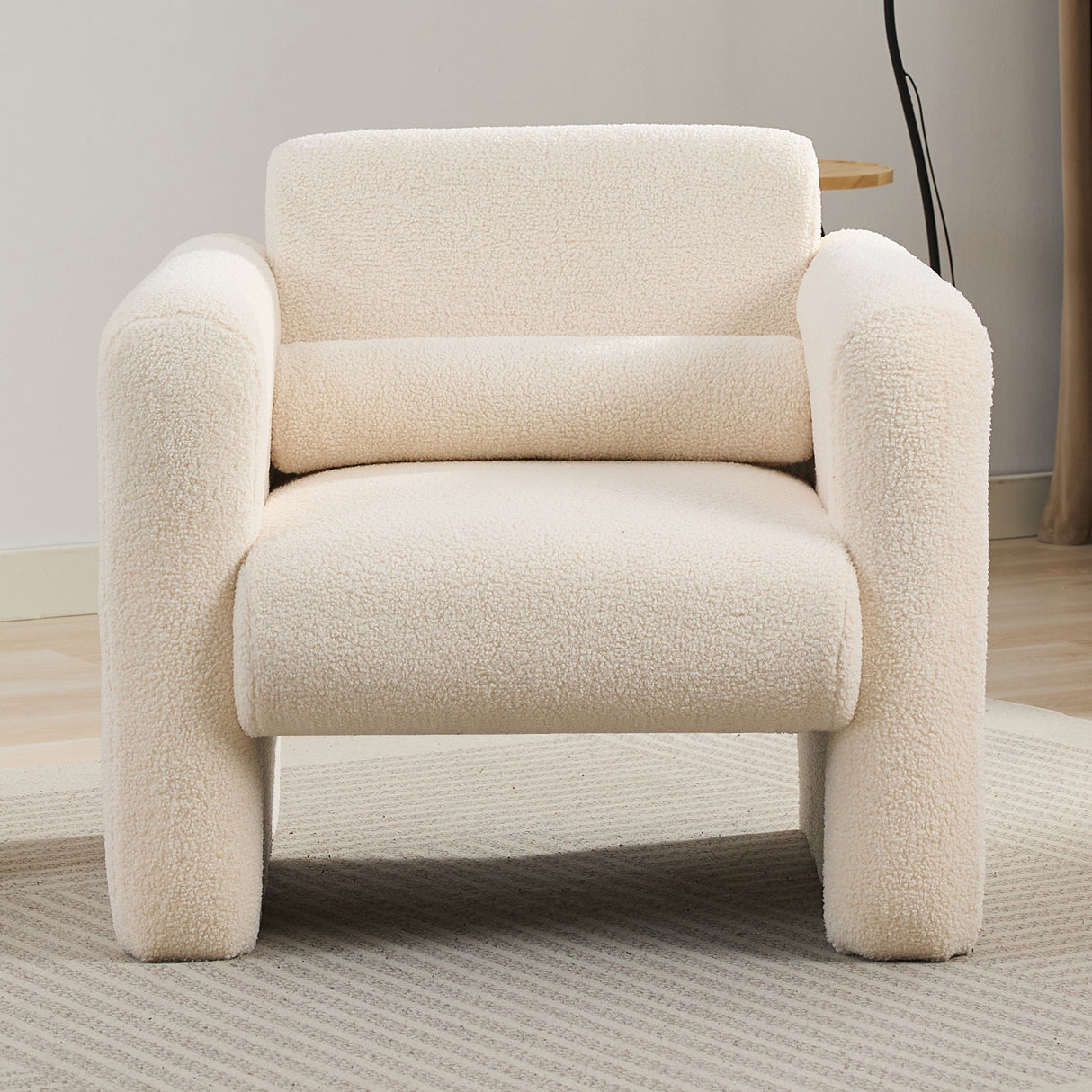 Marlowe Modern Sherpa Upholstered Comfy Reading Accent Chair
