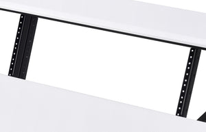 Music Recording Studio Desk with Metal Frame and Storage - Black, White
