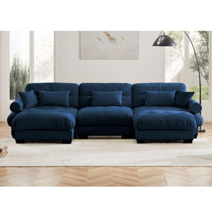 Super Comfort Oversized Modular Sectional Sofa With Movable Ottoman