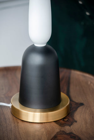 Teardrop Silhouette Table Lamp with Black and Gold Base - Black/Gold