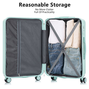 Set 3PCs 20'/24'/28' ABS Spinner Wheel Luggage - Mint Green