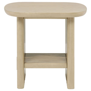 Kailani 2-piece Coastal Coffee and End Table Set Beige Oak
