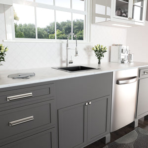 Topmount 16G Stainless Steel Kitchen Sink Deep Single Bowl - Gunmetal Black