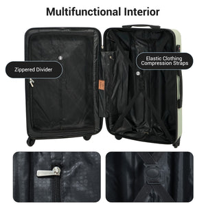 7-Piece ABS Lightweight & Durable Luggage Set in Green