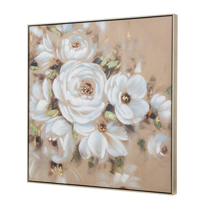 36" x 36" Square Framed Wall Art Flower Canvas Print