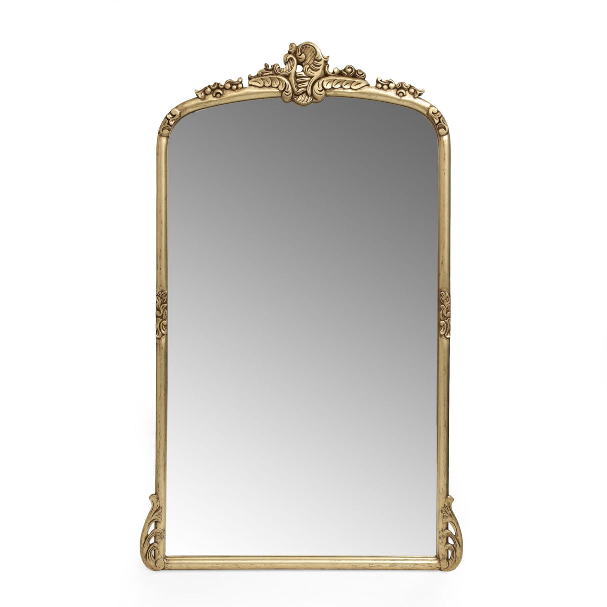 Traditional Handcrafted Over Mantle Mirror - Antique Gold