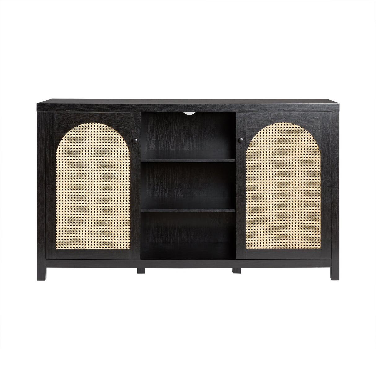Celestialix 58" 2-Door Sideboard with Arched Rattan Panels