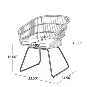 7-Piece Outdoor Wicker Dining Set for 6