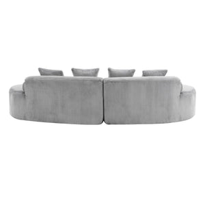 Modern Curved Sofa With Pillows