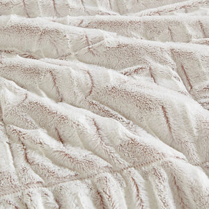 Full/Queen Back Print Long Fur Comforter Mini Set