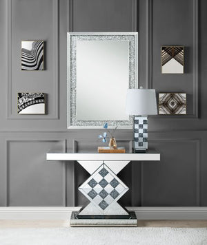 Noralie - 47" X 14" Console Table - Mirrored & Faux Diamonds