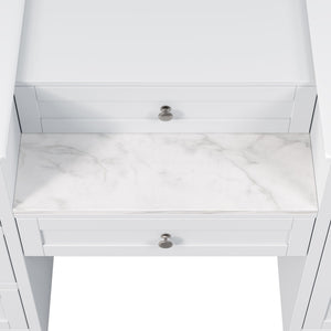 Double Sink Bathroom Vanity With Countertop, 2 Ceramic Sinks, 6 Drawers, Soft Close Design