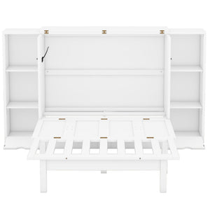 Murphy Bed With Shelves, Drawers And USB Ports