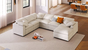 U_Style 120.8" Extra Large 7-Seater Modular Sectional Sofa