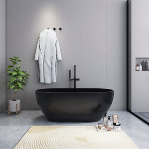 59 Inch Solid Surface Oval Freestanding Bathtub