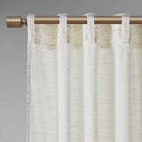 Room darkening metallic printed poly velvet rod pocket/back tab window panel pair white/gold 37x95"