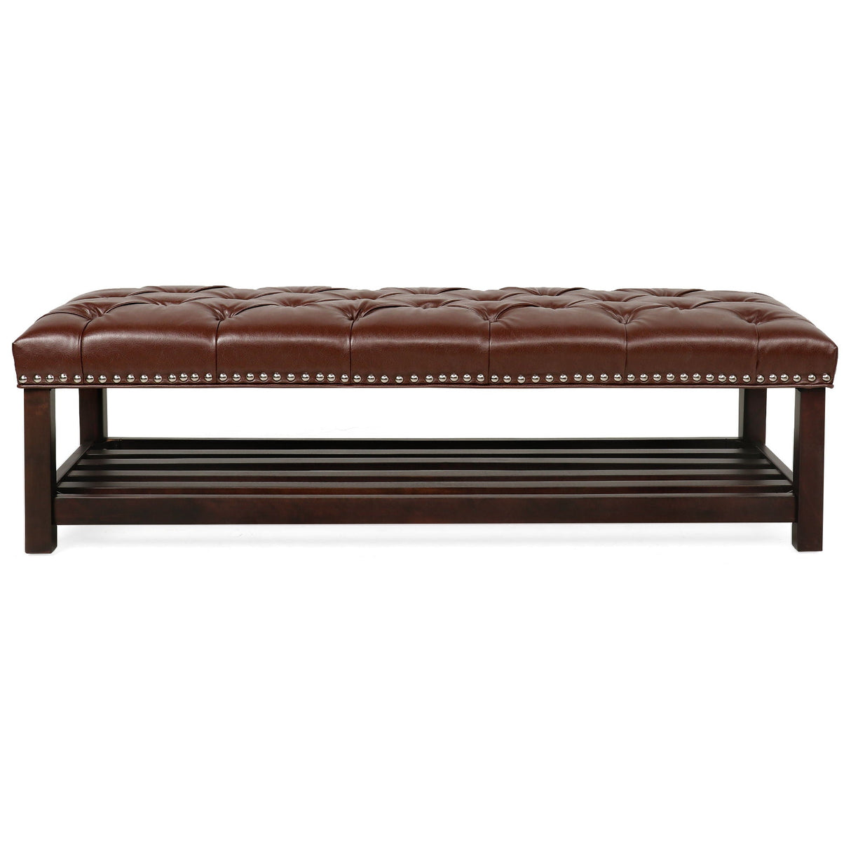 Bedroom End Of Bed Bench Tufted Upholstered End Of Bed Bench End Of Bed Entrance Shoe Bench With Nailhead Trim And Shelf Bedroom Upholstered Bench Living Room Shoe Rack Footstool
