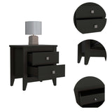 Breeze Four-Legged Modern Bedroom Nightstand with Two Drawers