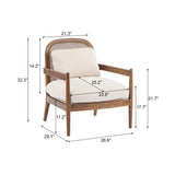 Elliston Rattan Backrest Solid Wood Accent Chair with Cushions Set of 2