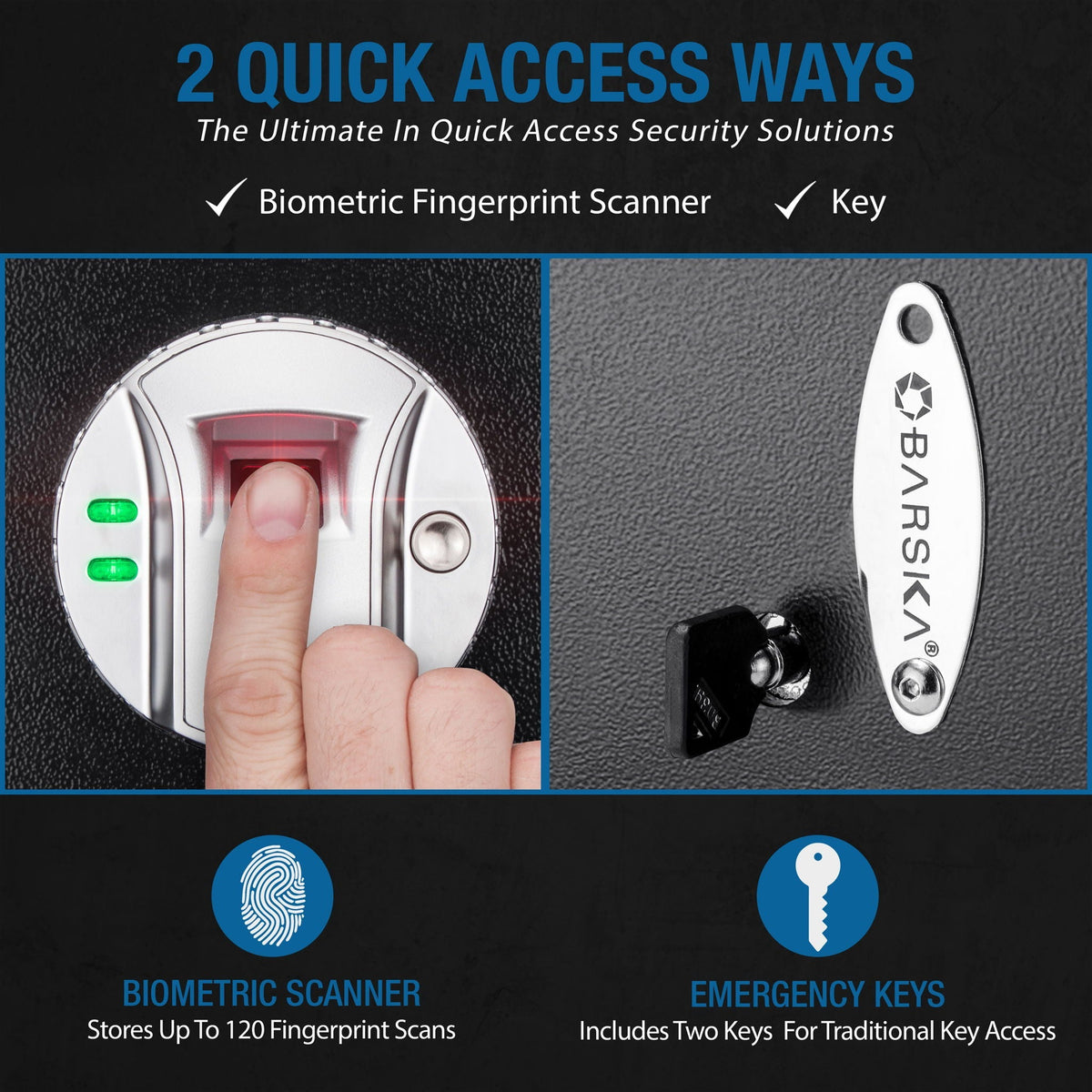 Biometric Rifle Safe with Fingerprint Access – Black