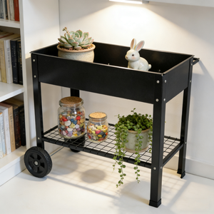 Mobile Metal Raised Garden Bed Cart with Legs