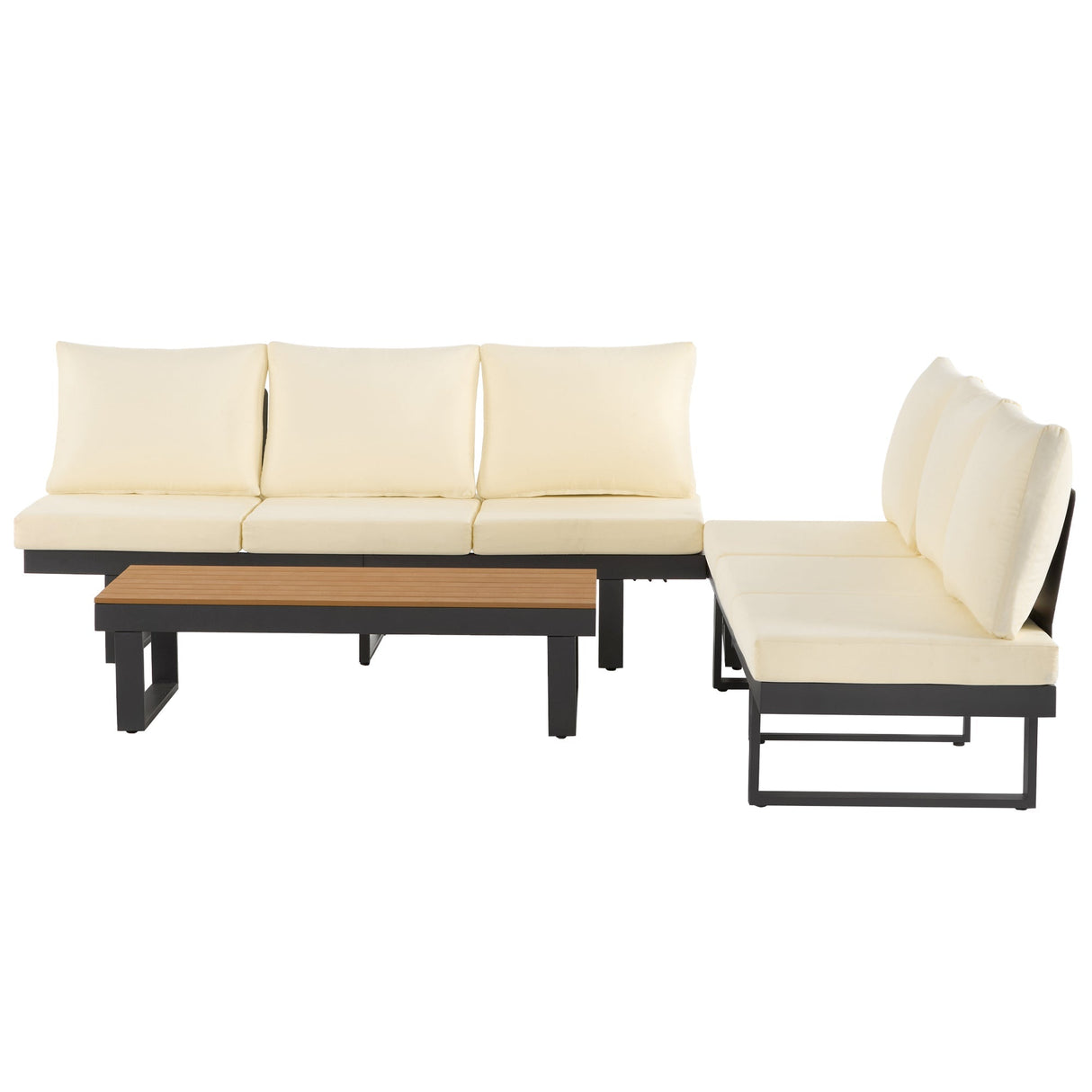 Outdoor Sectional Sofa Set with Adjustable Reclining Seats