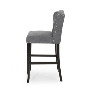 Vienna - Contemporary Fabric Tufted Wingback Counter Stools (Set of 2)