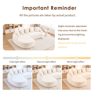 New Boneless L-Shape Sectional Sofa with Curved Chaise