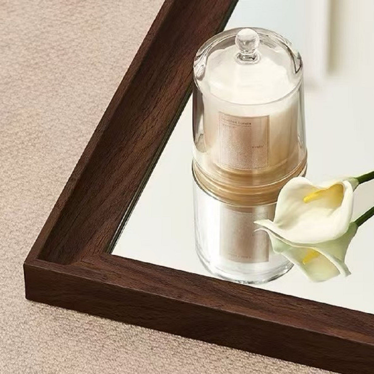 Vintage Full Length Mirror 70'x 31' Wall-Mounted with Faux Wooden Frame in Brown