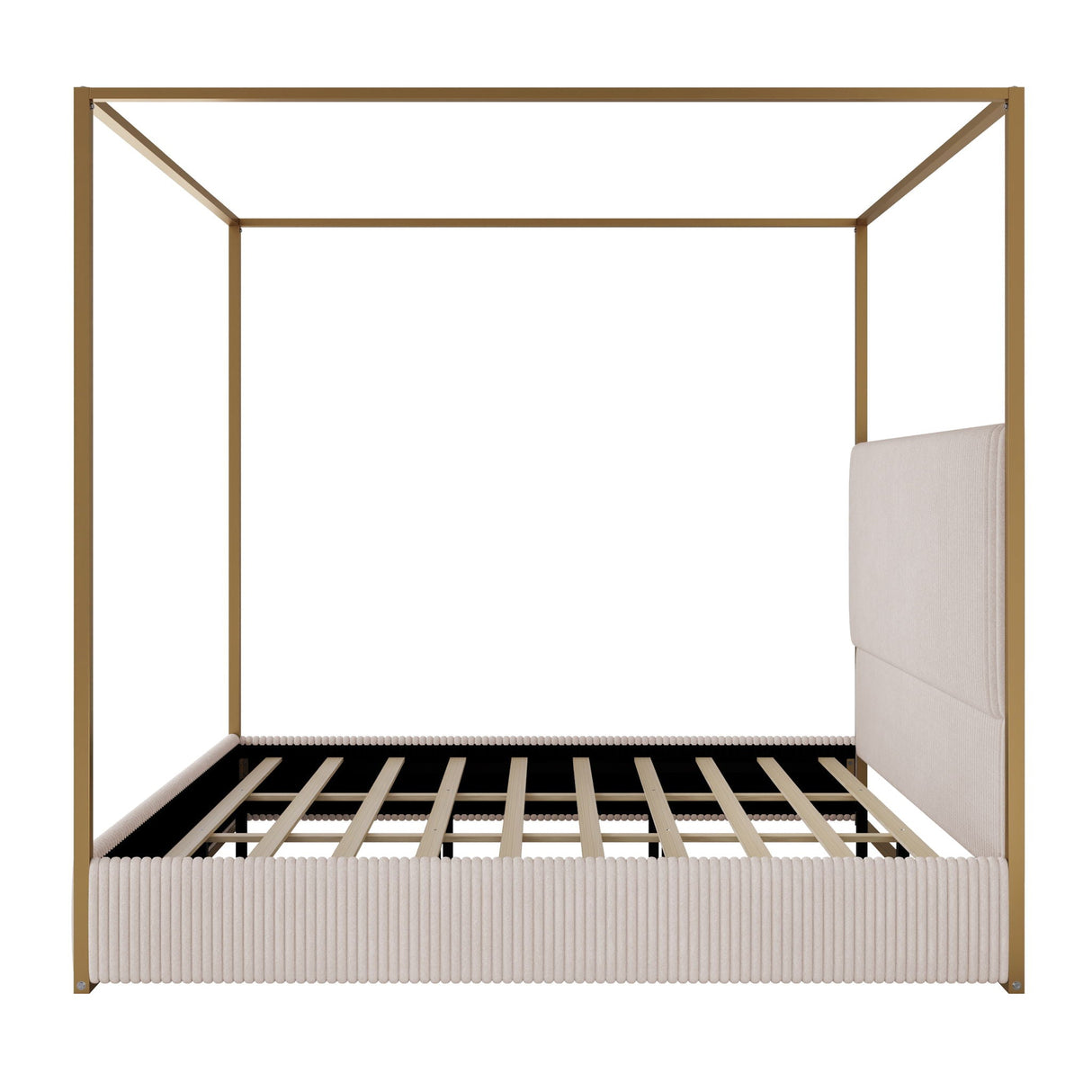 Luxury Canopy Bed With Upholstered Headboard