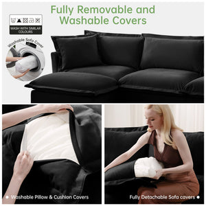Upholstered Slipcovered Armchair with Ottoman