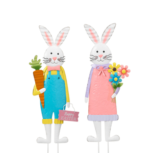 Metal Easter Bunny Yard Stake -