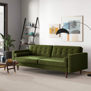 Casey Mid Century Modern Olive Sofa