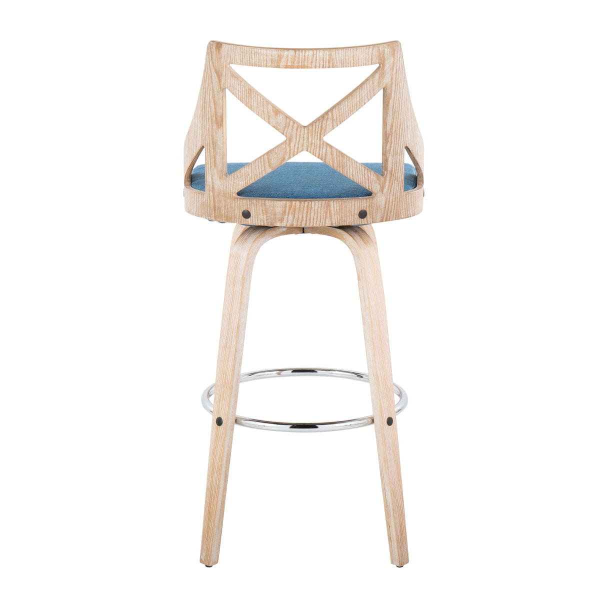Charlotte - Farmhouse Fixed Height Bar Stool With Swivel And Round Footrest (Set of 2)