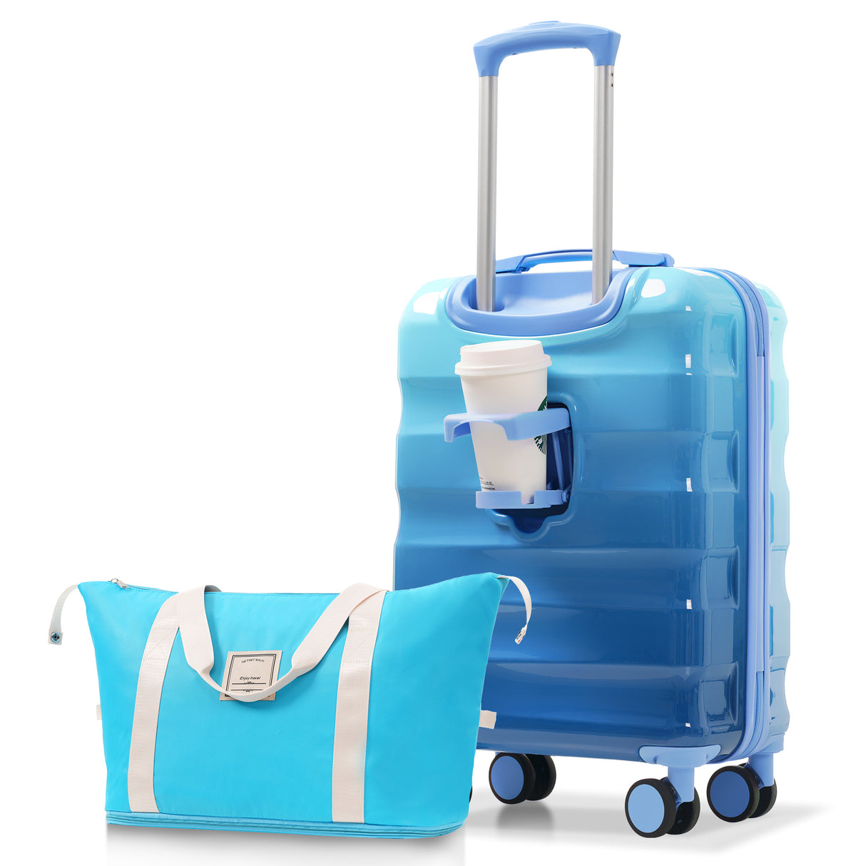 20' Carry-on Luggage with Cup Holder 2 Piece Set