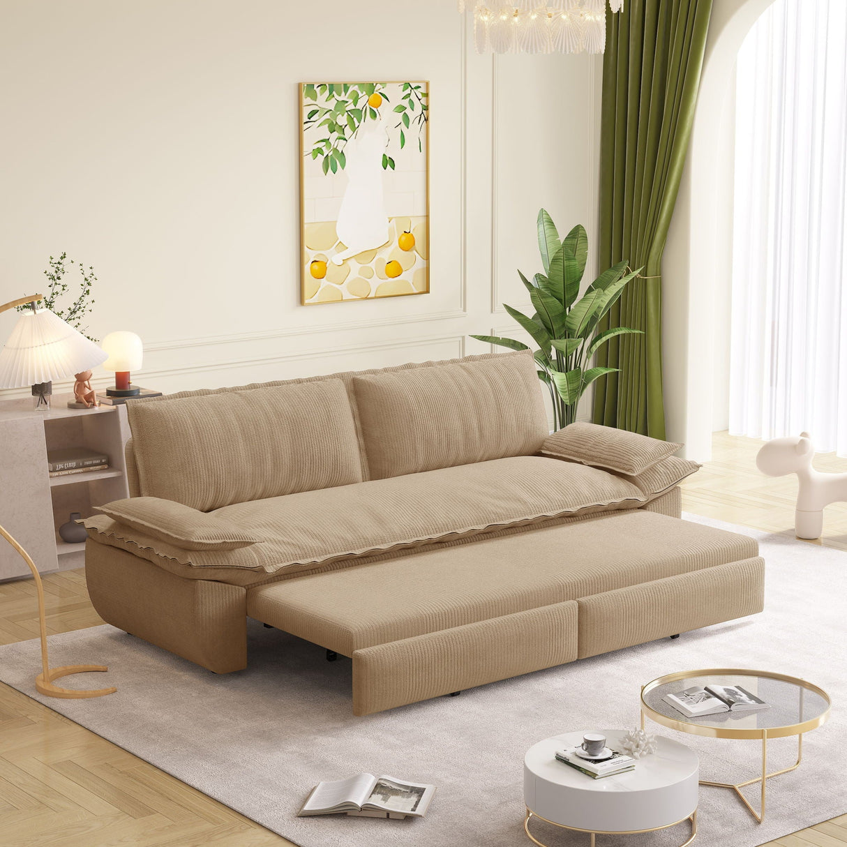 Queen Pull Out Bed, 3 In 1 Convertible Sleeper Sofa