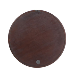 Circle Wall Mirror with Wooden Frame - Black, Light Brown, Dark Brown