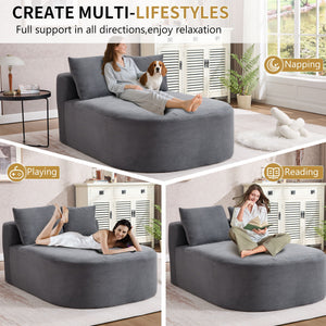 Oversized Chaise Lounge Sofa Bed With Deep Seat And Soft Pillows