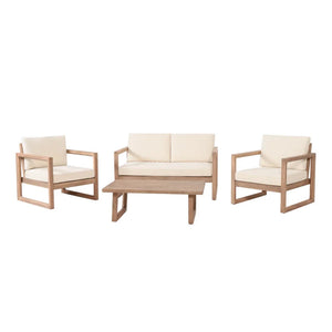4-Piece Acacia Wood Patio Furniture Set