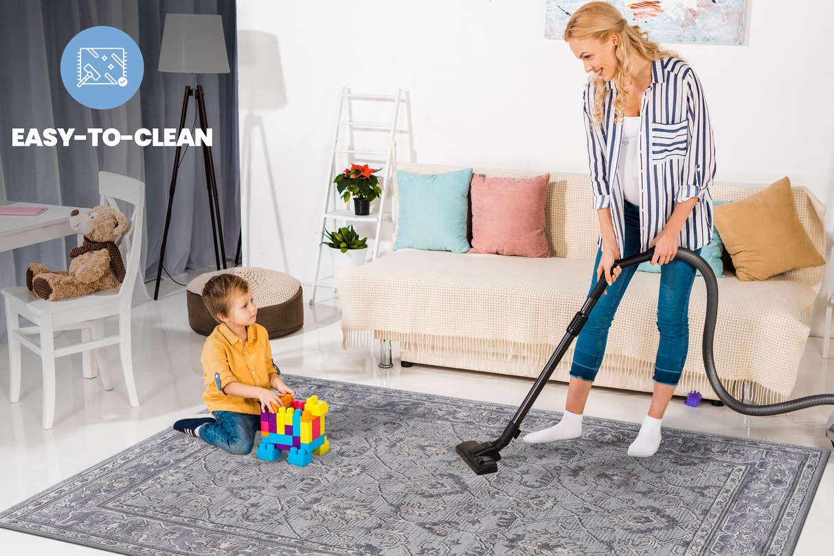 NAAR MARFI Collection Oriental Non-Shedding and Stain Resistant Area Rug