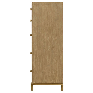 Stevie - Rectangular 5 Drawer Chest - Sand