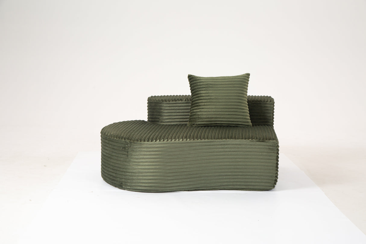 Cozy Corduroy 2-Seater Sofa with Lumbar Pillows