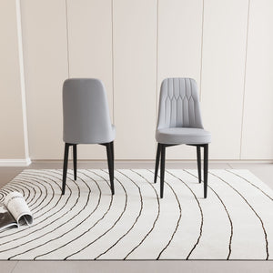 Modern Dining Chair With Cushions And Metal Legs