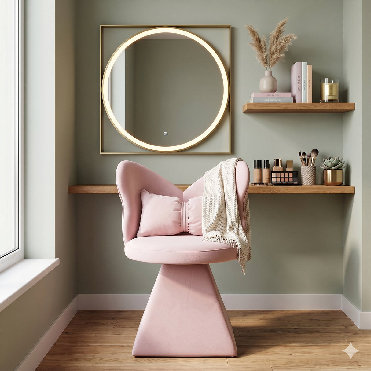 Vanity Chair with Butterfly Back