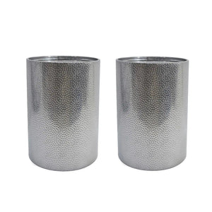 Modern Round Accent Table With Hammered Surface