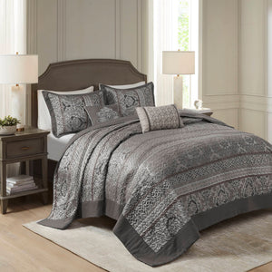 5-Piece Queen 5 Piece Reversible Jacquard Bedspread Set