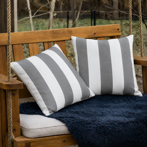6 Pack Outdoor/Indoor Throw Pillows - Gray/White Striped