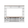 Wall Unit Entertainment Center With Bookshelves For TVs Up To 80", Tempered Glass Doors And Adjustable Shelves